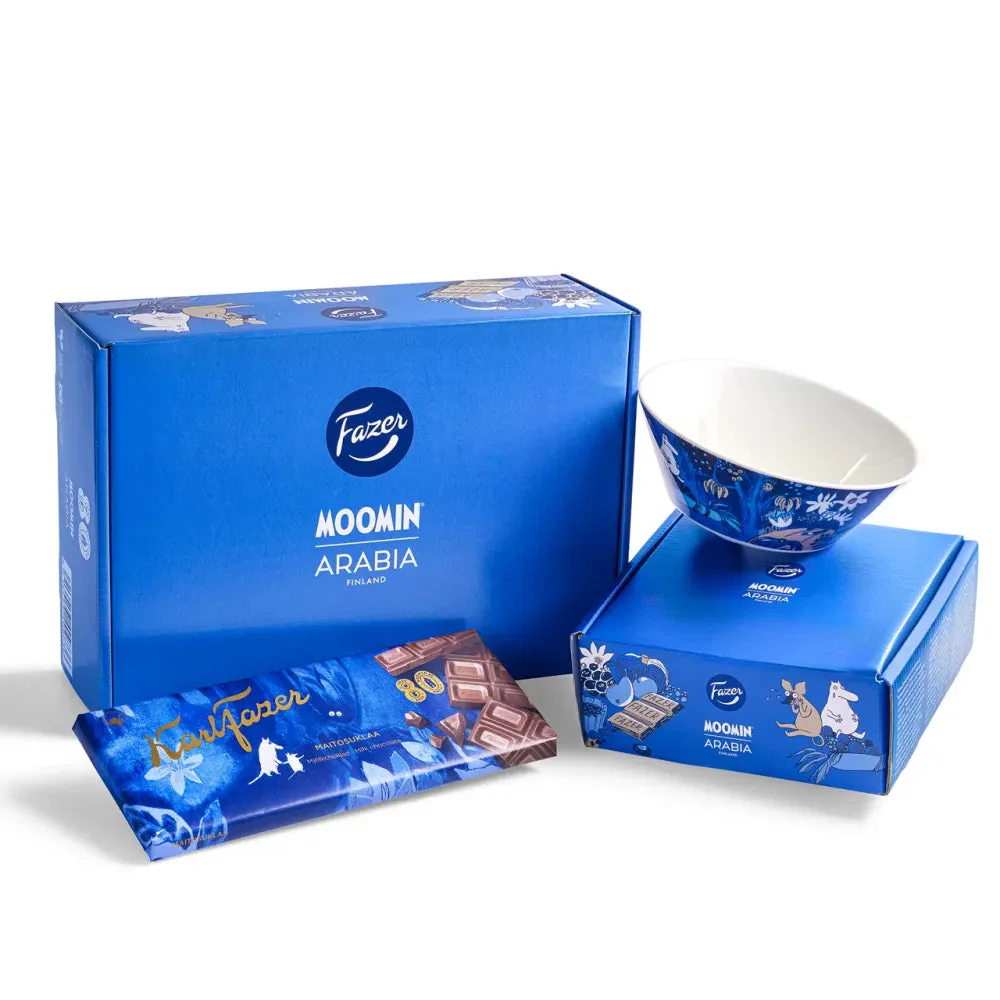 Zestaw jubileuszowy Muminki 80-lecie miska porcelanowa i czekolada Fazer - Image 3