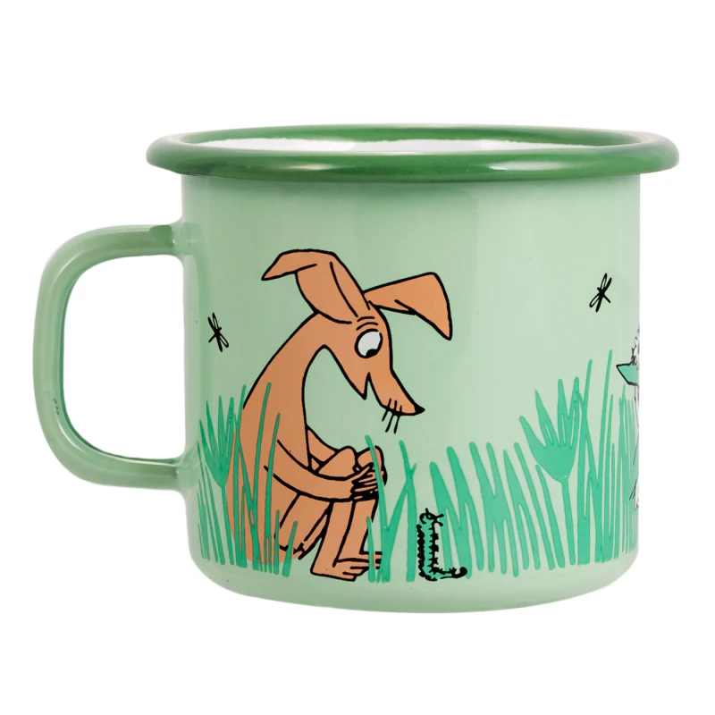 Kubek emaliowany 250ml Włóczykij, Ryjek i Muminek (zielony) Muurla - Image 3