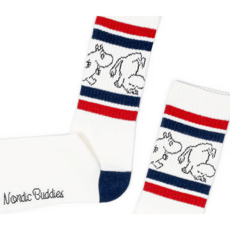 Skarpety Muminek Retro biało-czerwono-granatowe 40-45 NordicBuddies - Image 2
