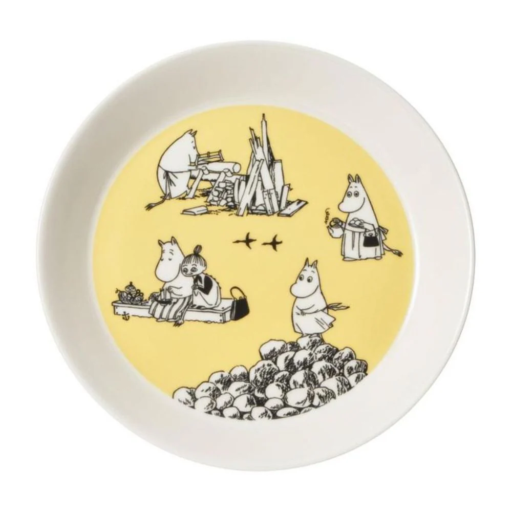 Talerze z edycji kolekcjonerskiej Muminki 2-pak: Żółty i Hurra - Moomin Arabia Finland - Image 3
