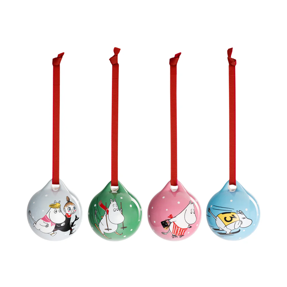 Zestaw 4 szt. bombek porcelanowych Zima 2025 Ice swimming - Moomin Arabia - Image 2