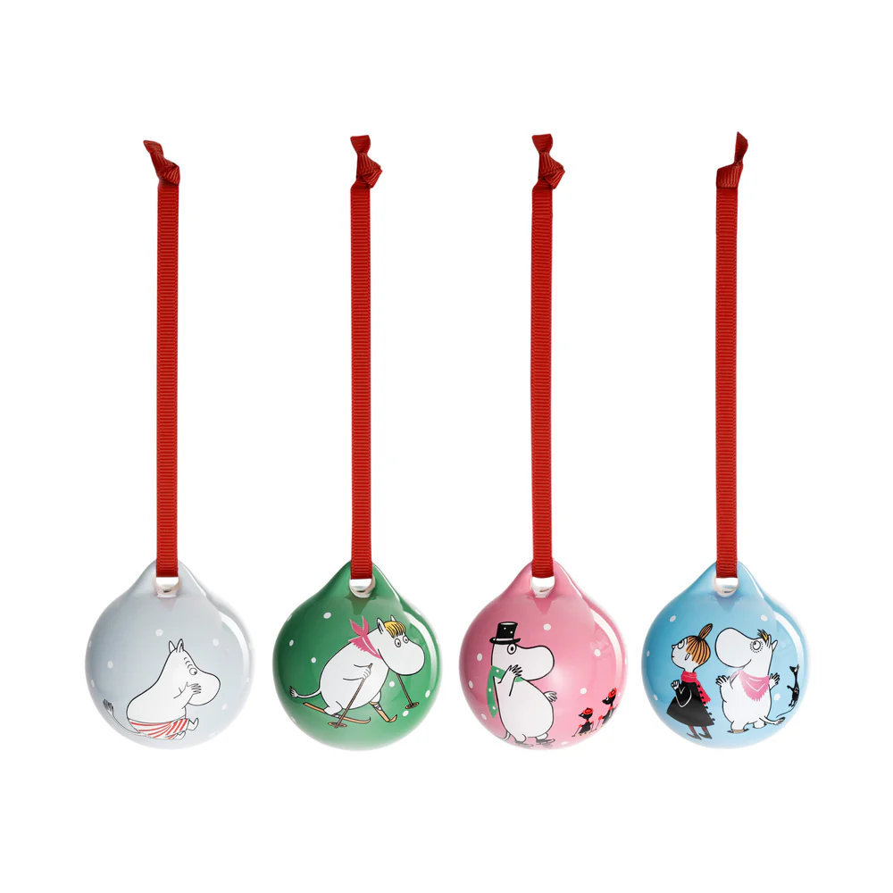 Zestaw 4 szt. bombek porcelanowych Zima 2025 Ice swimming - Moomin Arabia - Image 3