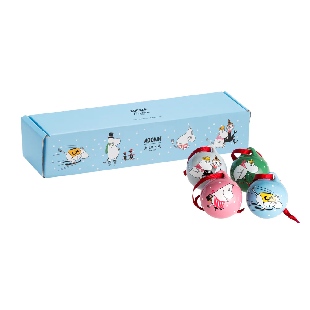Zestaw 4 szt. bombek porcelanowych Zima 2025 Ice swimming - Moomin Arabia - Image 4