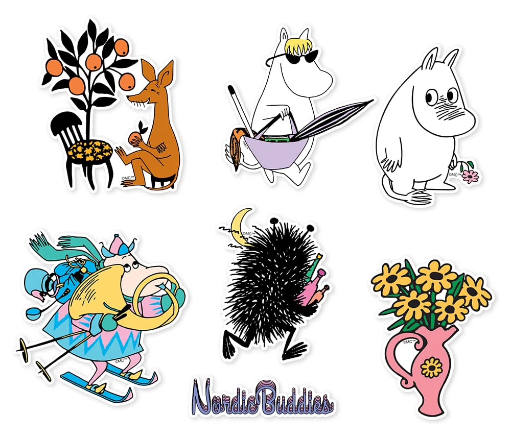 Zestaw 6szt. naklejek Muminki (róż) NordicBuddies - Image 3