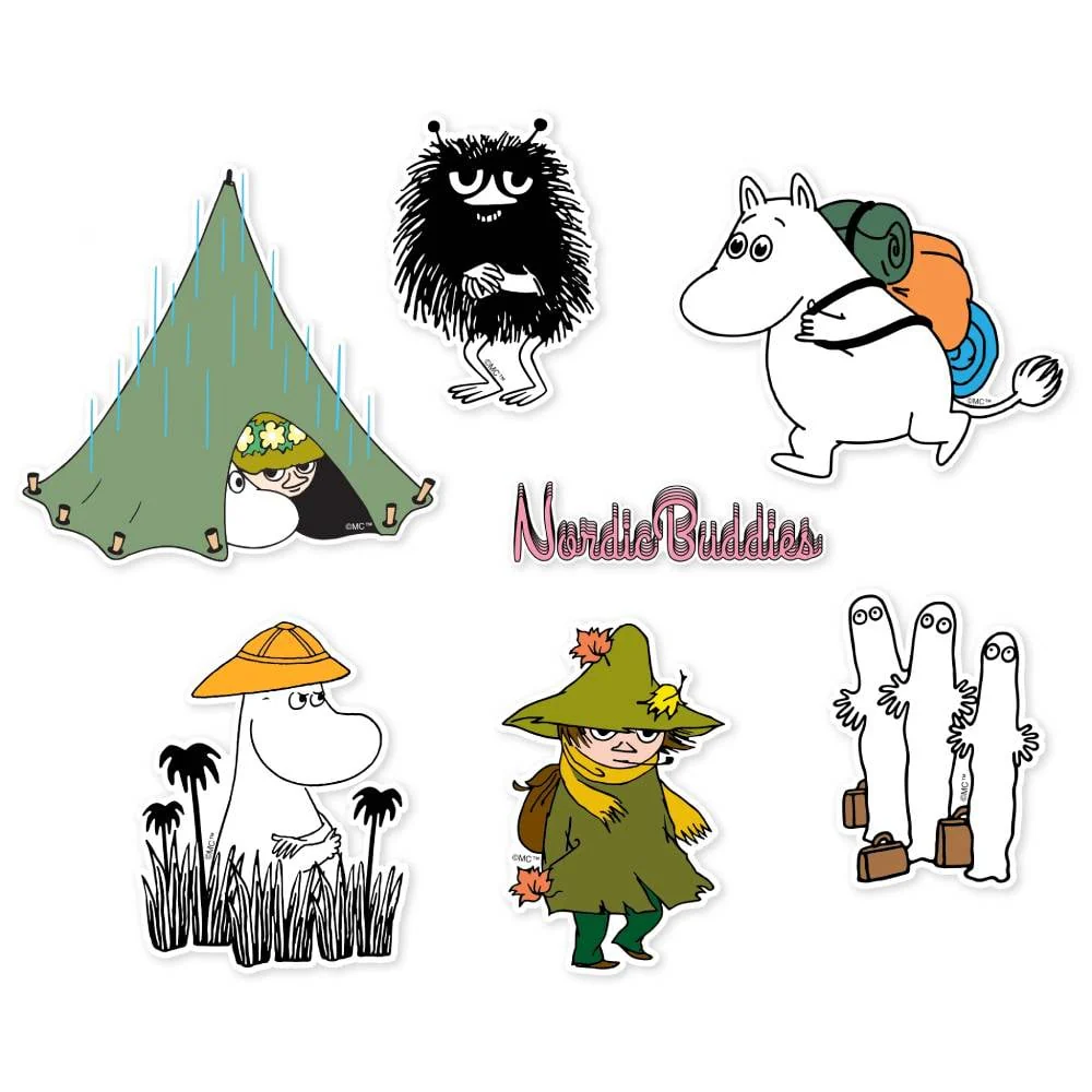 Zestaw 6szt. naklejek Muminki (zielony) NordicBuddies - Image 2
