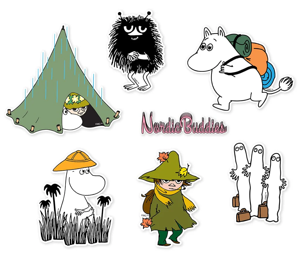 Zestaw 6szt. naklejek Muminki (zielony) NordicBuddies - Image 3