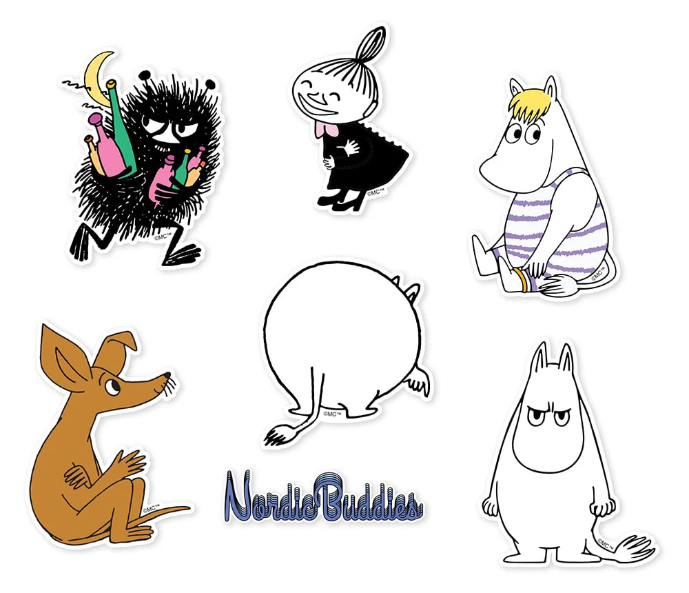 Zestaw 6szt. naklejek Muminki (żółty) NordicBuddies - Image 2