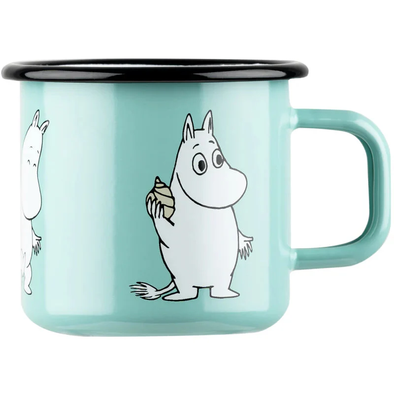 Zestaw herbata Moomin Green Tea Raspberry 100g Teministeriet i kubek emaliowany 370ml Muminek Muurla - Image 2