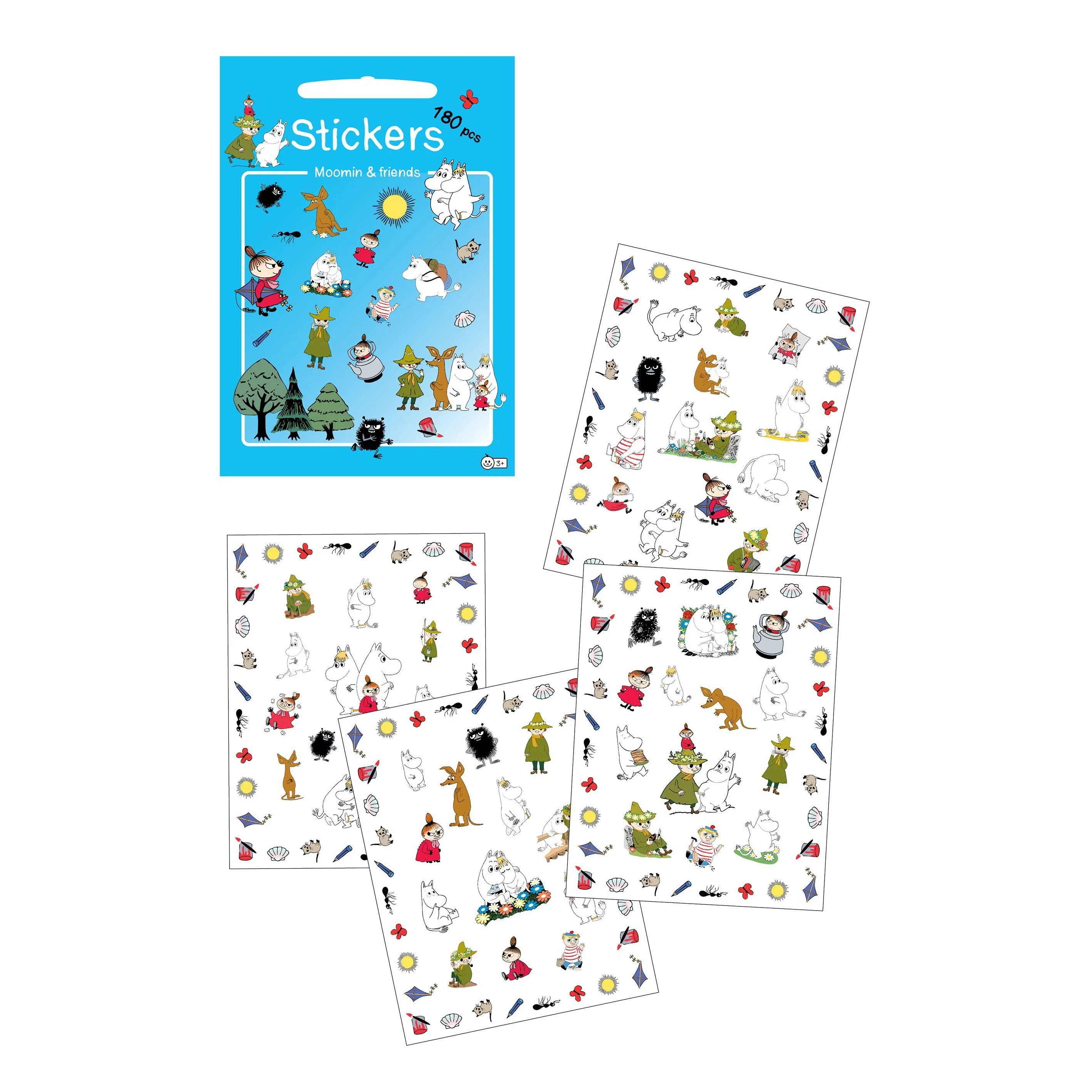 Zestaw naklejek 180 szt. Muminki (niebieski) Barbo Toys - Image 3