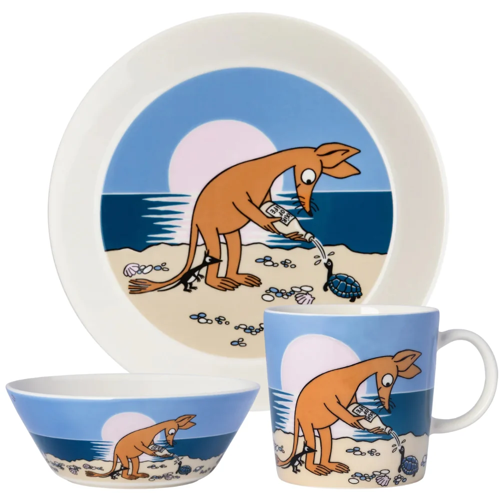 Zestaw porcelanowy (kubek, miska, talerz) Ryjek na plaży - Moomin Arabia - Image 2